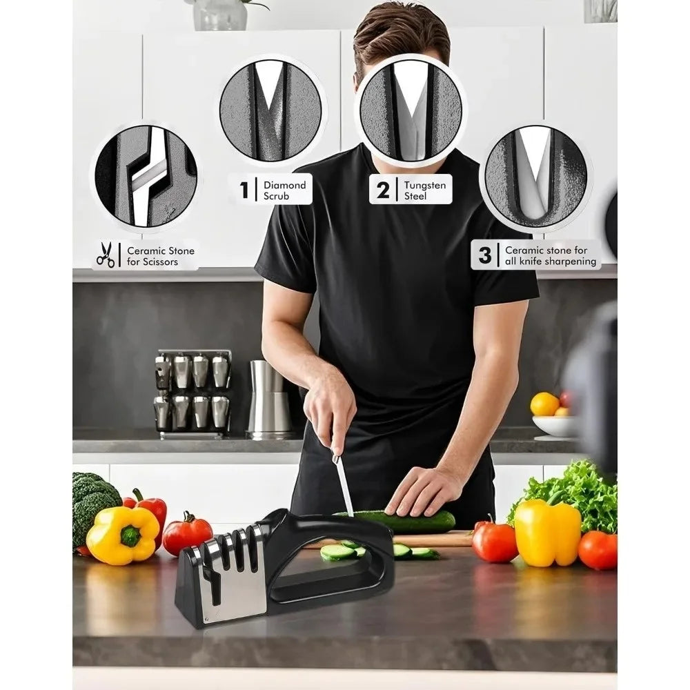 Kitchen Knife Sharpener 4 Segment Household Multi-Functional Knife Sharpener Hand-Held Sharpening Stone Kitchen Gadgets Supplies Kitchen Knife Sharpener 4 Segment Household Multi-Functional Knife Sharpener Hand-Held Sharpening Stone Kitchen Gadgets Supplies