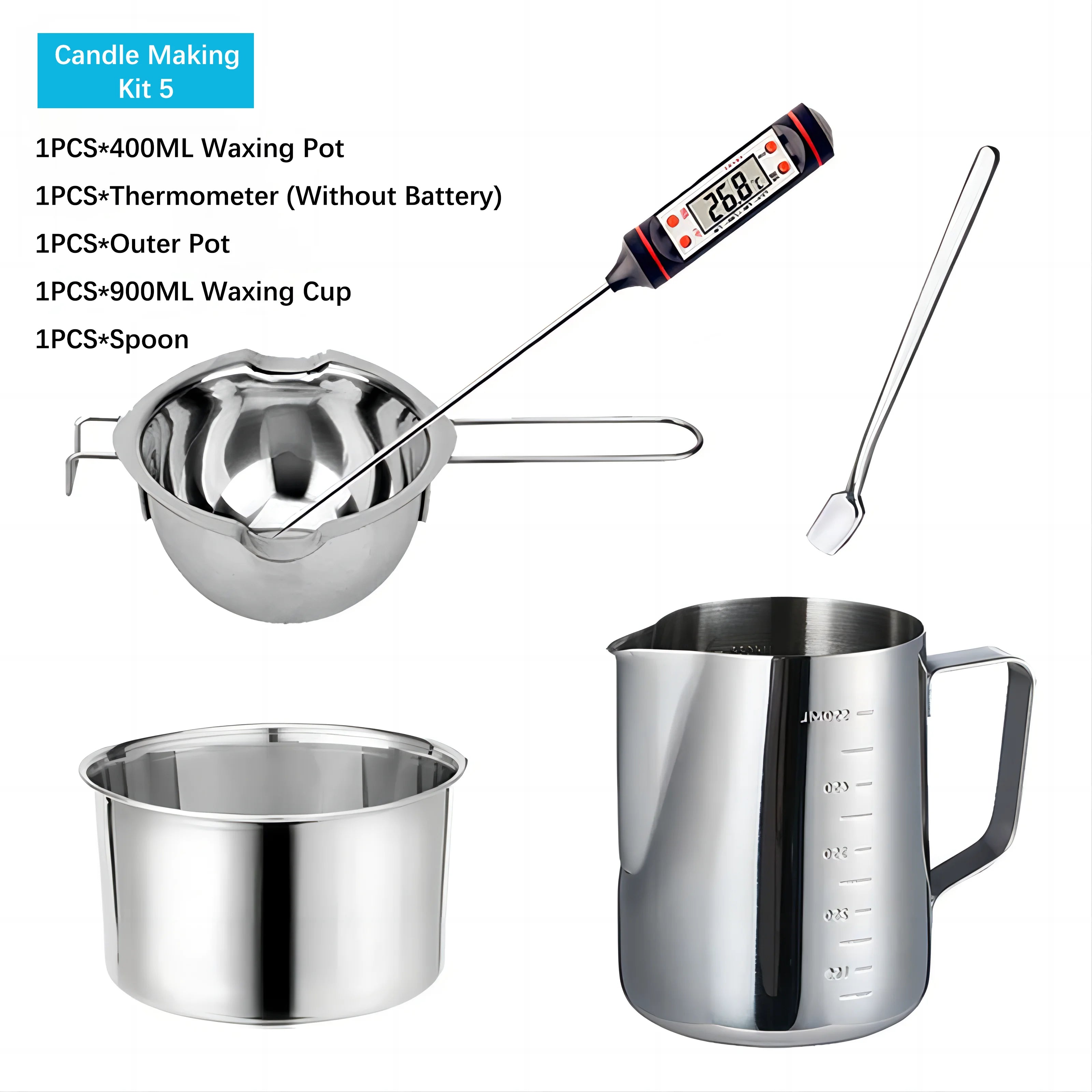 DIY Candle Making Tools Kit - Includes Pouring Pot Wax Melting Material Aromatherapy Wicks & Holder for Crafting Homemade Candle DIY Candle Making Tools Kit - Includes Pouring Pot Wax Melting Material Aromatherapy Wicks & Holder for Crafting Homemade Candle