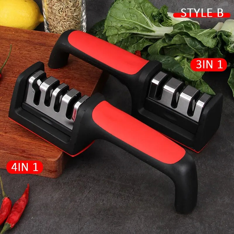 Kitchen 3/4-Segment Knife Sharpener Household Multi-Functional Hand-Held 3/4-Purpose Black Sharpening Stone Kitchen 3/4-Segment Knife Sharpener Household Multi-Functional Hand-Held 3/4-Purpose Black Sharpening Stone