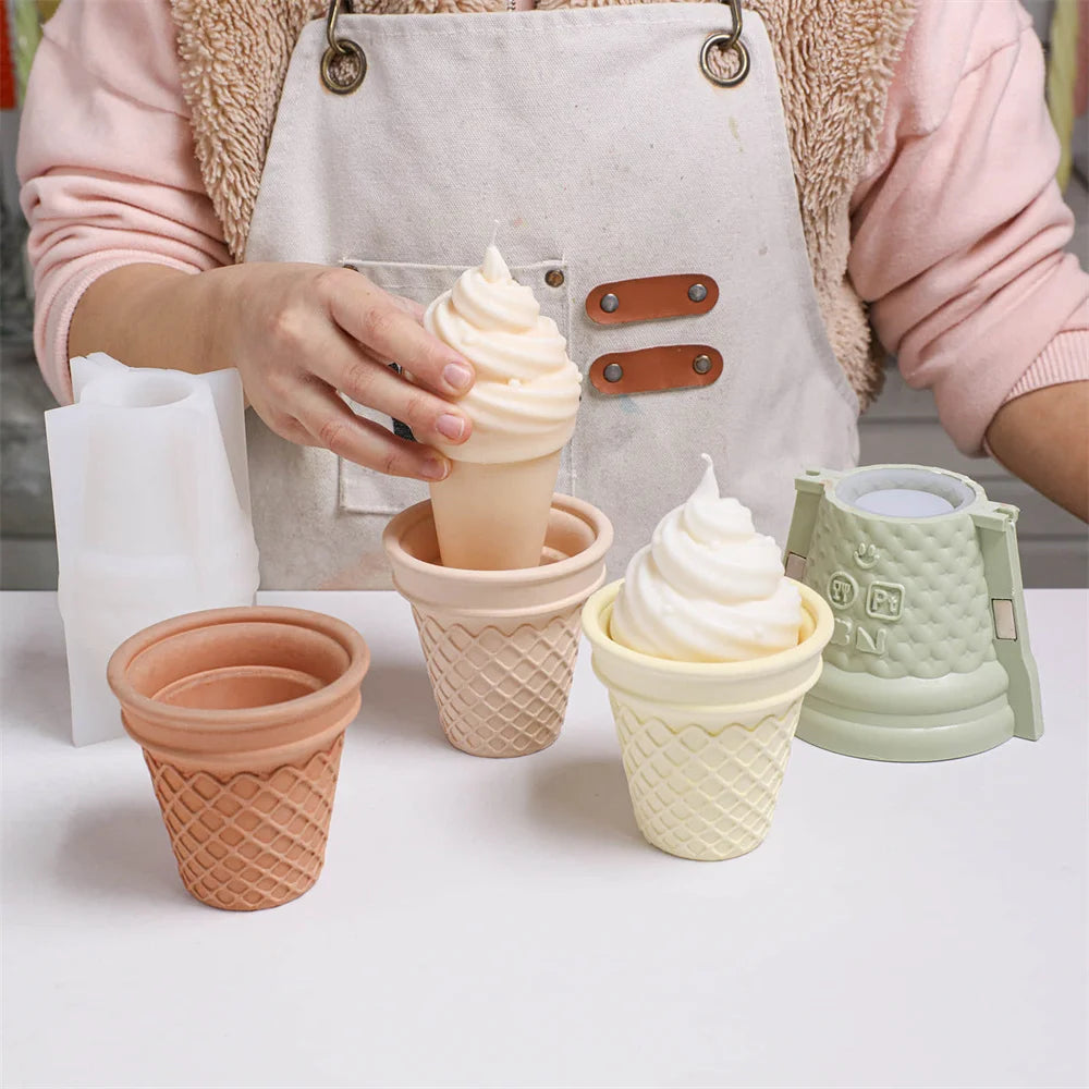 Boowan Nicole Ice Cream Candle Jar Concrete Silicone Mould DIY Jesmonite Mold Home Decoration Tools Boowan Nicole Ice Cream Candle Jar Concrete Silicone Mould DIY Jesmonite Mold Home Decoration Tools