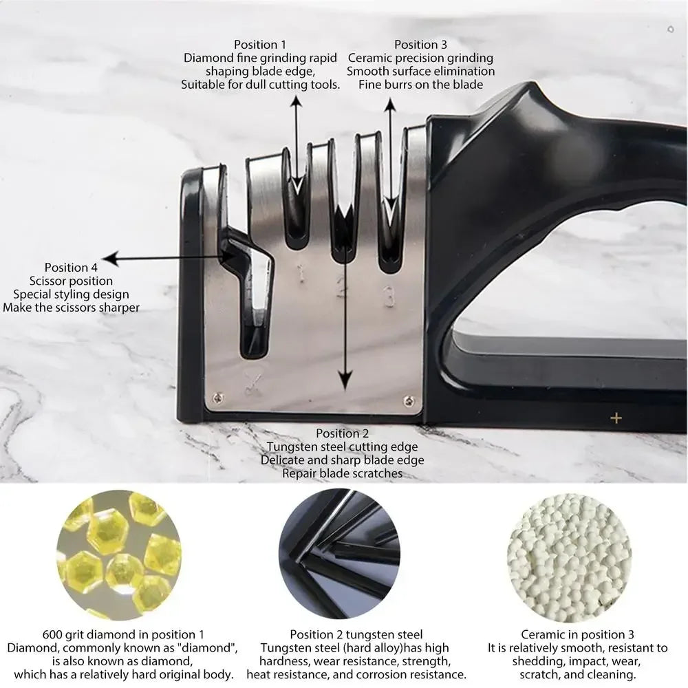 Kitchen 4 Segment Knife Sharpener Multifunctional Portable Non-slip Base Knife Sharpener Household Kitchen Gadgets Accessories Kitchen 4 Segment Knife Sharpener Multifunctional Portable Non-slip Base Knife Sharpener Household Kitchen Gadgets Accessories