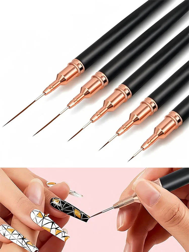 Nail Brush Pen 5pcs/set Nail Art Liner Brushes Set Elongated Striping Drawing Professional Nail Brush Pen 5pcs/set Nail Art Liner Brushes Set Elongated Striping Drawing Professional
