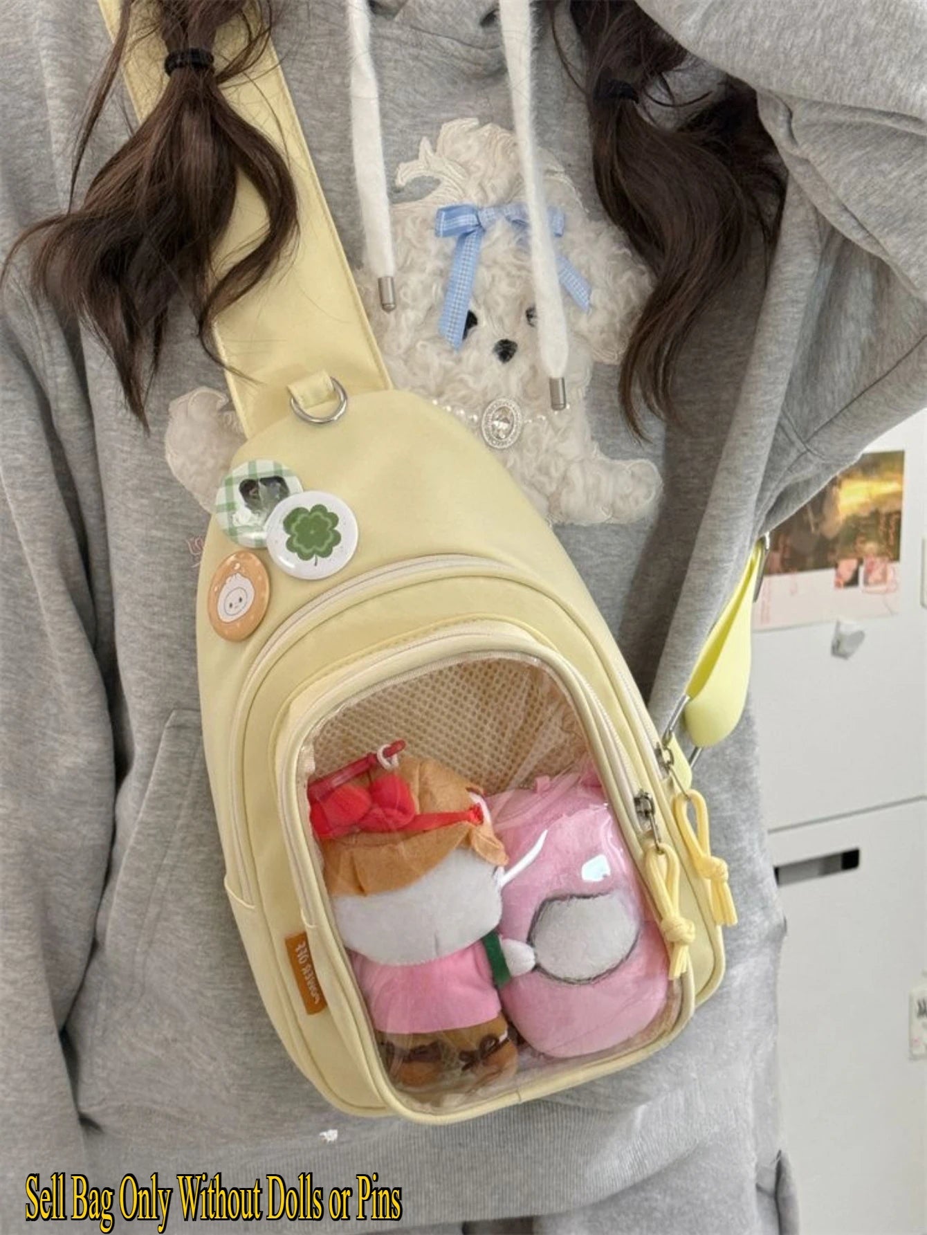 Kawaii Japanese Itabag Girls Soft Nylon Backpack Crossbody Bags 10CM Doll Ita Bag Women With Display Plate Cross Body Sling Bag Kawaii Japanese Itabag Girls Soft Nylon Backpack Crossbody Bags 10CM Doll Ita Bag Women With Display Plate Cross Body Sling Bag