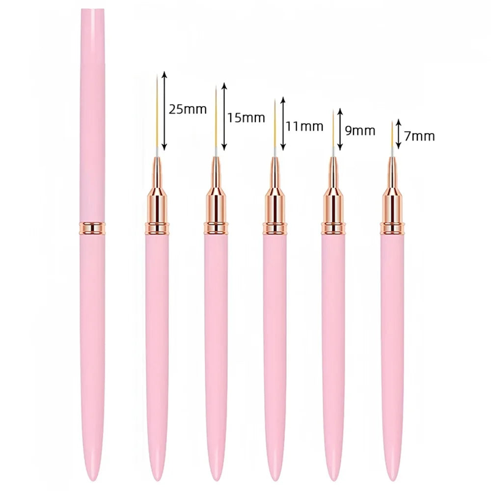 Nail Brush Pen 5pcs/set Nail Art Liner Brushes Set Elongated Striping Drawing Professional Nail Brush Pen 5pcs/set Nail Art Liner Brushes Set Elongated Striping Drawing Professional