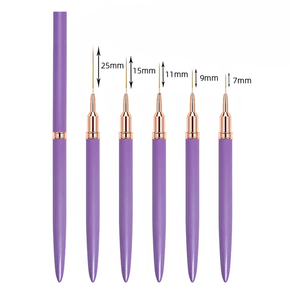 Nail Brush Pen 5pcs/set Nail Art Liner Brushes Set Elongated Striping Drawing Professional Nail Brush Pen 5pcs/set Nail Art Liner Brushes Set Elongated Striping Drawing Professional
