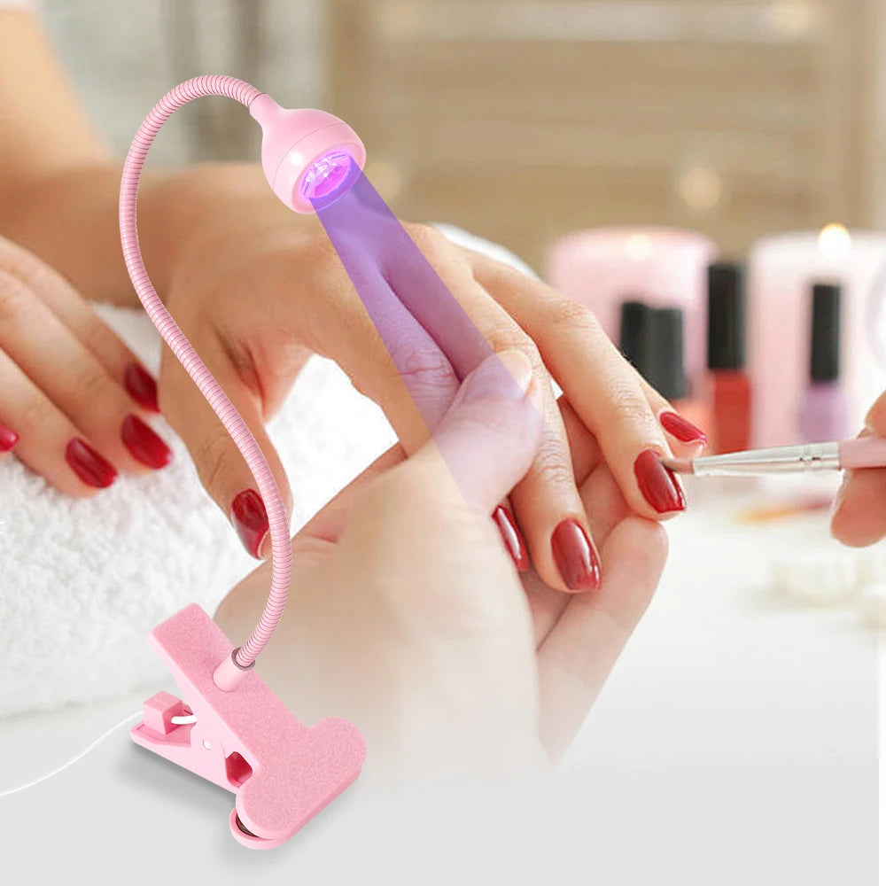 Nail LED UV Lamp for Drying Gel Nails Polish Clip-On Flexible Desk Mini Portable USB Nail Lamp UV Light Dryer for Manicure Salon Nail LED UV Lamp for Drying Gel Nails Polish Clip-On Flexible Desk Mini Portable USB Nail Lamp UV Light Dryer for Manicure Salon