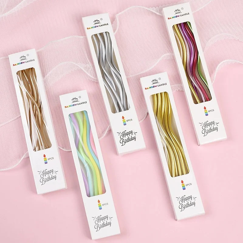 6Pcs/set Curved Cake Candles Birthday Baby Shower Gender Reveal Cupcake Decorating Candle Toppers Wedding Party Decorative 6Pcs/set Curved Cake Candles Birthday Baby Shower Gender Reveal Cupcake Decorating Candle Toppers Wedding Party Decorative