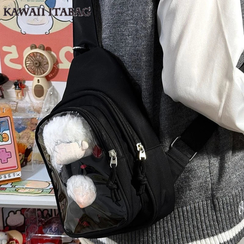 Kawaii Japanese Itabag Girls Soft Nylon Backpack Crossbody Bags 10CM Doll Ita Bag Women With Display Plate Cross Body Sling Bag Kawaii Japanese Itabag Girls Soft Nylon Backpack Crossbody Bags 10CM Doll Ita Bag Women With Display Plate Cross Body Sling Bag