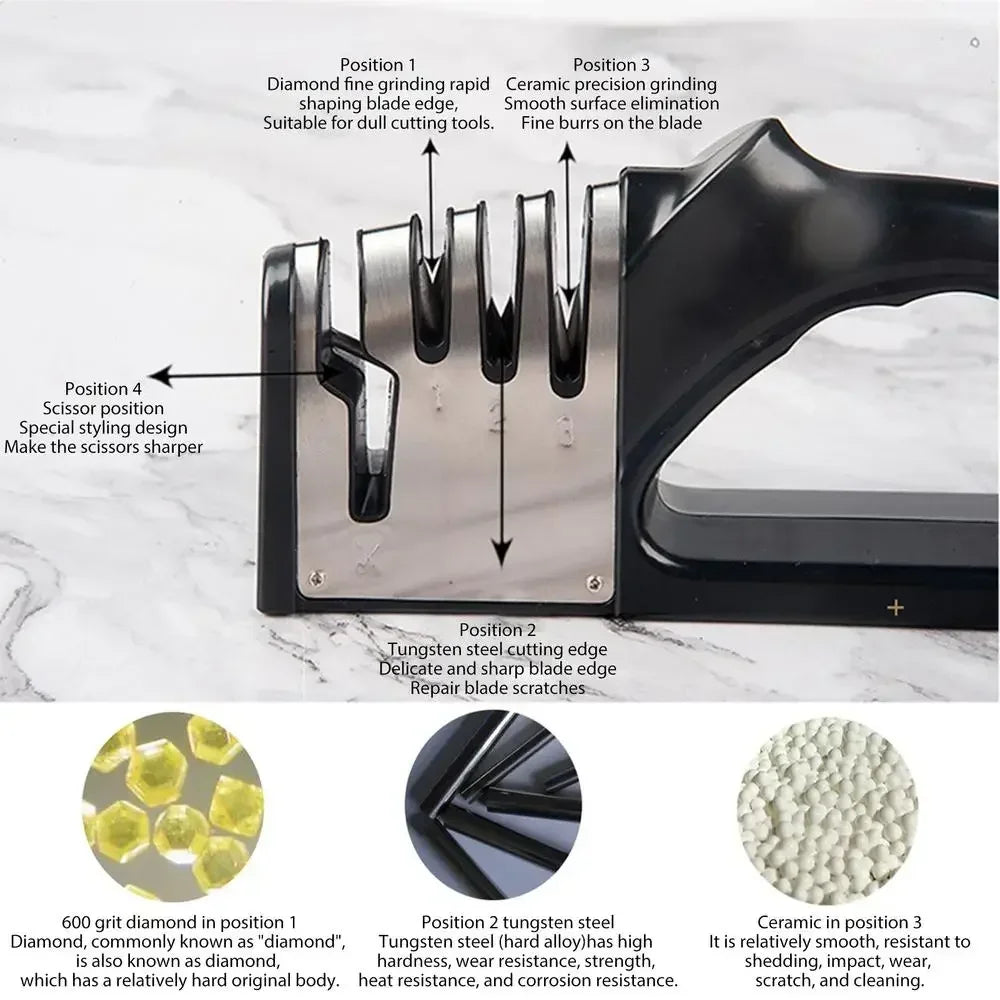 Kitchen 4 Segment Knife Sharpener Multifunctional Portable Non-slip Base Knife Sharpener Household Kitchen Gadgets Accessories Kitchen 4 Segment Knife Sharpener Multifunctional Portable Non-slip Base Knife Sharpener Household Kitchen Gadgets Accessories