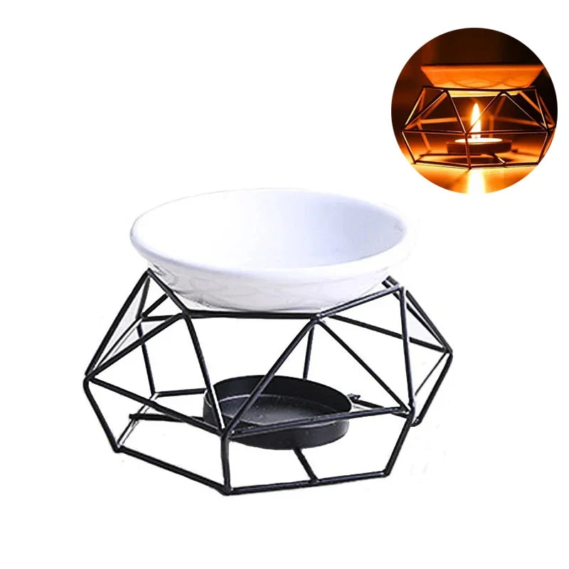 Nordic Candle Holder Aromatherapy Ceramic Oil Lamp Stainless Steel Base Aroma Burner Home Decoration Ornament Meditation Gift Nordic Candle Holder Aromatherapy Ceramic Oil Lamp Stainless Steel Base Aroma Burner Home Decoration Ornament Meditation Gift
