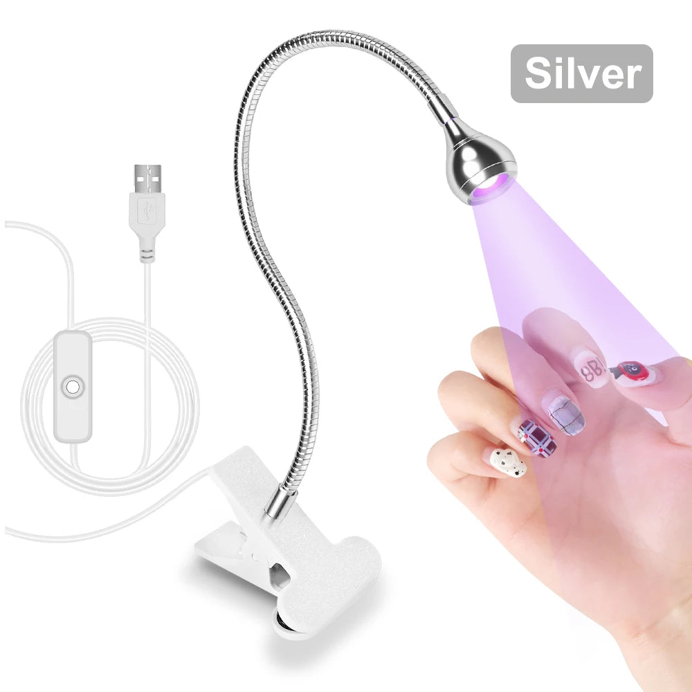 Nail LED UV Lamp for Drying Gel Nails Polish Clip-On Flexible Desk Mini Portable USB Nail Lamp UV Light Dryer for Manicure Salon Nail LED UV Lamp for Drying Gel Nails Polish Clip-On Flexible Desk Mini Portable USB Nail Lamp UV Light Dryer for Manicure Salon