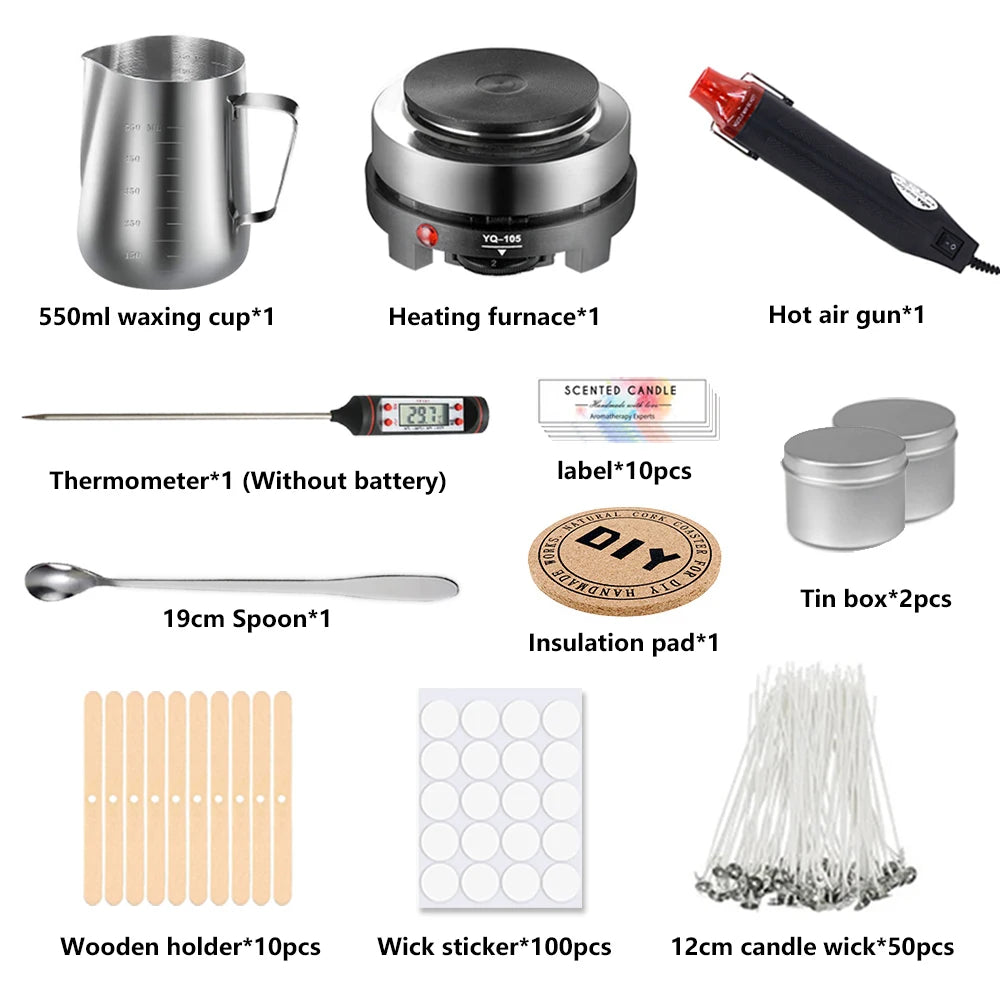 1 Set Candle Making Kit Pouring Pot Candle Making Supplies Tools Kit Diy Handmade Wax Candles with Wax Melting Hot Plate 1 Set Candle Making Kit Pouring Pot Candle Making Supplies Tools Kit Diy Handmade Wax Candles with Wax Melting Hot Plate
