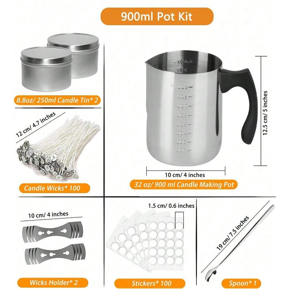 Candle Making Starter Kit Supplies Including Candle Make Pouring Pot Sticker Candle Wick Holder DIY Craft Tools for Adults Candle Making Starter Kit Supplies Including Candle Make Pouring Pot Sticker Candle Wick Holder DIY Craft Tools for Adults