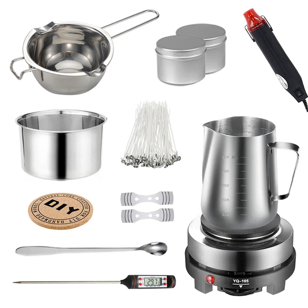 1 Set Candle Making Kit Pouring Pot Candle Making Supplies Tools Kit Diy Handmade Wax Candles with Wax Melting Hot Plate 1 Set Candle Making Kit Pouring Pot Candle Making Supplies Tools Kit Diy Handmade Wax Candles with Wax Melting Hot Plate