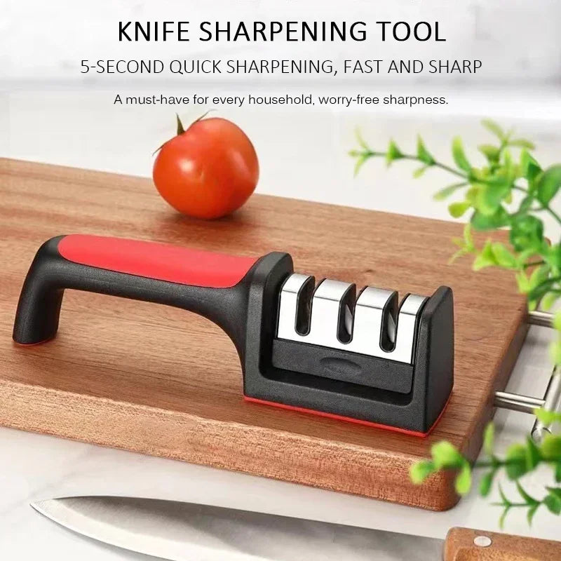 3 Segment Kitchen Knife Sharpener Household Multi-Functional Hand-Held 3/4-Purpose Black Sharpening Stone Sharp Knife Tools 3 Segment Kitchen Knife Sharpener Household Multi-Functional Hand-Held 3/4-Purpose Black Sharpening Stone Sharp Knife Tools