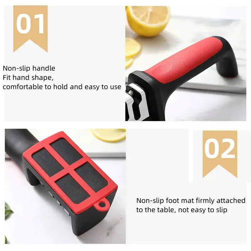 Kitchen 4-Segment Knife Sharpener Household Multi-Functional Hand-Held 4-Purpose Black Sharpening Stone Quick Knife Sharpener Kitchen 4-Segment Knife Sharpener Household Multi-Functional Hand-Held 4-Purpose Black Sharpening Stone Quick Knife Sharpener