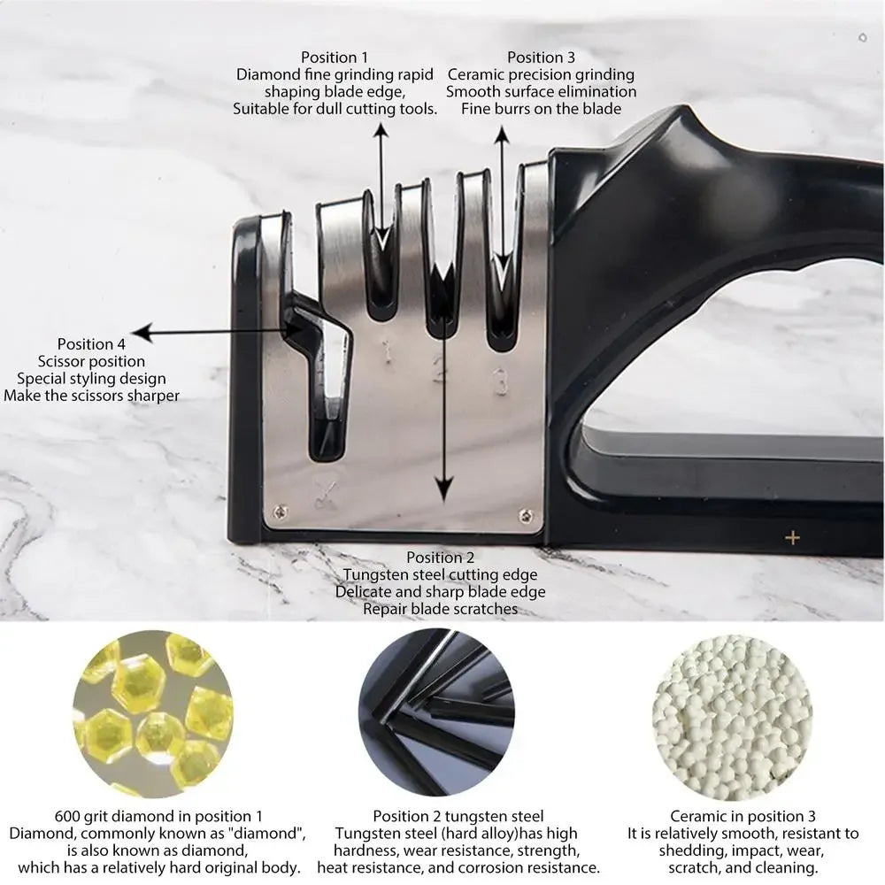 Kitchen 4 Segment Knife Sharpener Multifunctional Portable Non-slip Base Knife Sharpener Household Kitchen Gadgets Accessories Kitchen 4 Segment Knife Sharpener Multifunctional Portable Non-slip Base Knife Sharpener Household Kitchen Gadgets Accessories
