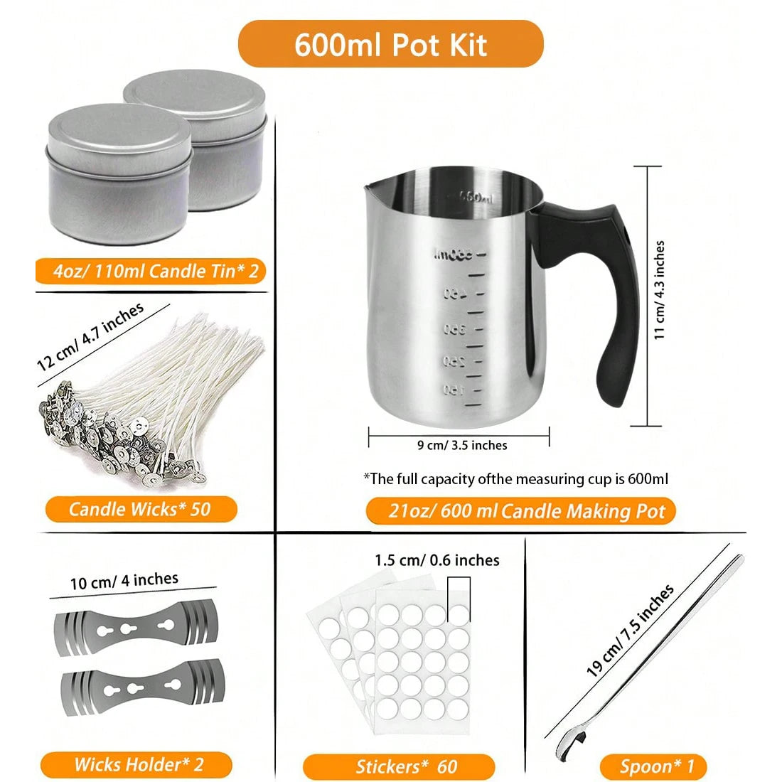 Candle Making Starter Kit Supplies Including Candle Make Pouring Pot Sticker Candle Wick Holder DIY Craft Tools for Adults Candle Making Starter Kit Supplies Including Candle Make Pouring Pot Sticker Candle Wick Holder DIY Craft Tools for Adults