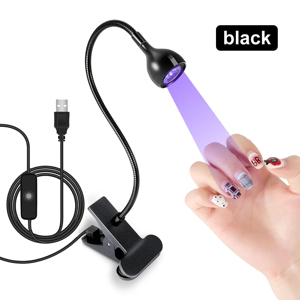 Nail LED UV Lamp for Drying Gel Nails Polish Clip-On Flexible Desk Mini Portable USB Nail Lamp UV Light Dryer for Manicure Salon Nail LED UV Lamp for Drying Gel Nails Polish Clip-On Flexible Desk Mini Portable USB Nail Lamp UV Light Dryer for Manicure Salon