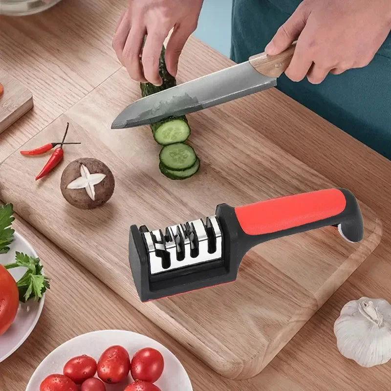 Kitchen 4-Segment Knife Sharpener Household Multi-Functional Hand-Held 4-Purpose Black Sharpening Stone Quick Knife Sharpener Kitchen 4-Segment Knife Sharpener Household Multi-Functional Hand-Held 4-Purpose Black Sharpening Stone Quick Knife Sharpener