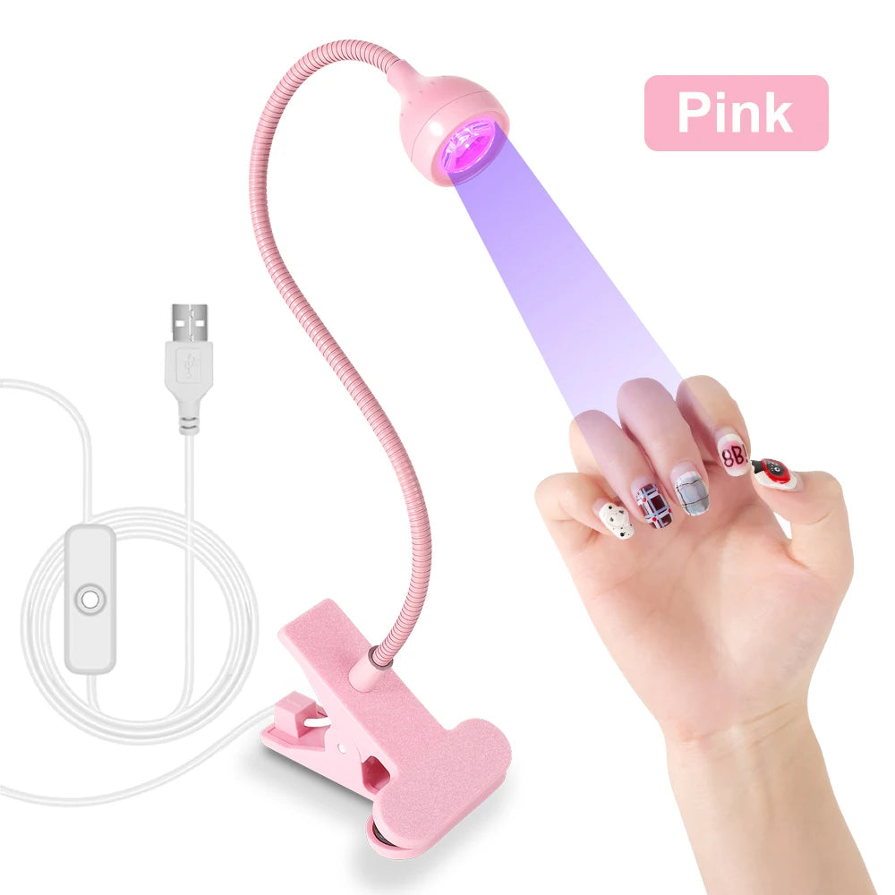 Nail LED UV Lamp for Drying Gel Nails Polish Clip-On Flexible Desk Mini Portable USB Nail Lamp UV Light Dryer for Manicure Salon Nail LED UV Lamp for Drying Gel Nails Polish Clip-On Flexible Desk Mini Portable USB Nail Lamp UV Light Dryer for Manicure Salon