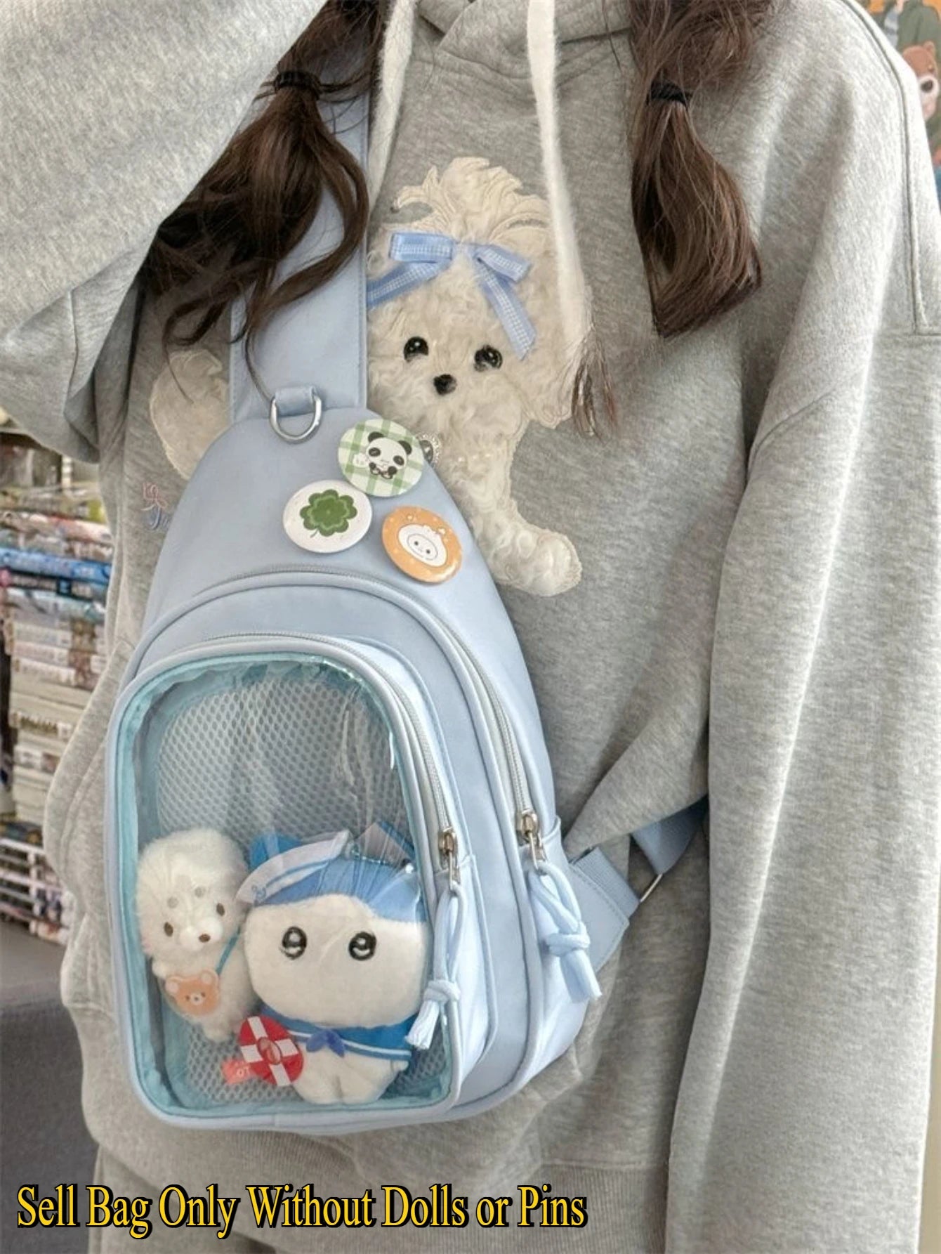 Kawaii Japanese Itabag Girls Soft Nylon Backpack Crossbody Bags 10CM Doll Ita Bag Women With Display Plate Cross Body Sling Bag Kawaii Japanese Itabag Girls Soft Nylon Backpack Crossbody Bags 10CM Doll Ita Bag Women With Display Plate Cross Body Sling Bag