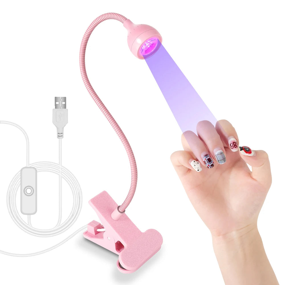 Nail LED UV Lamp for Drying Gel Nails Polish Clip-On Flexible Desk Mini Portable USB Nail Lamp UV Light Dryer for Manicure Salon Nail LED UV Lamp for Drying Gel Nails Polish Clip-On Flexible Desk Mini Portable USB Nail Lamp UV Light Dryer for Manicure Salon