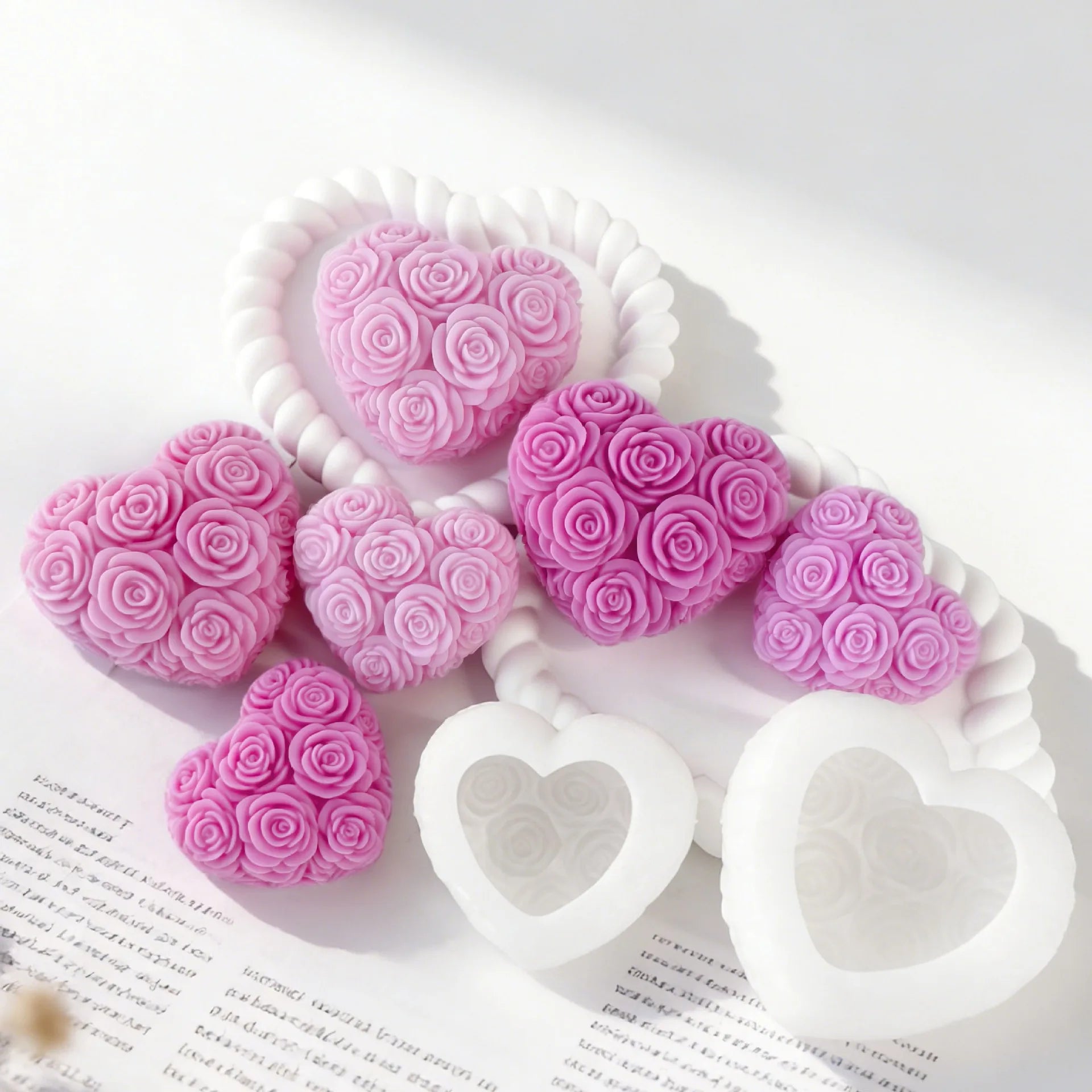 DIY Love Rose Flowers Valentine's Day Candle Mold Aroma Gypsum Resin Silicone Mould Handmade Soap Candle Making Supplies DIY Love Rose Flowers Valentine's Day Candle Mold Aroma Gypsum Resin Silicone Mould Handmade Soap Candle Making Supplies