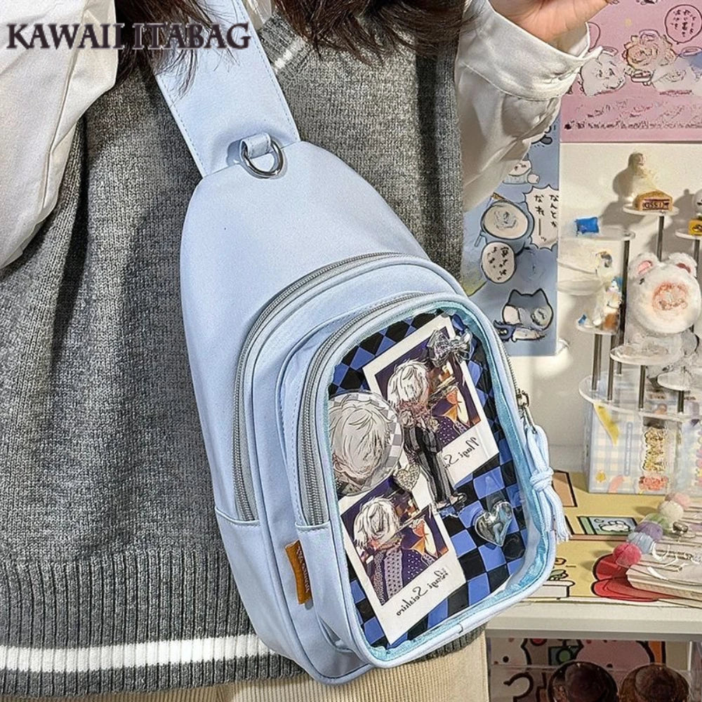 Kawaii Japanese Itabag Girls Soft Nylon Backpack Crossbody Bags 10CM Doll Ita Bag Women With Display Plate Cross Body Sling Bag Kawaii Japanese Itabag Girls Soft Nylon Backpack Crossbody Bags 10CM Doll Ita Bag Women With Display Plate Cross Body Sling Bag