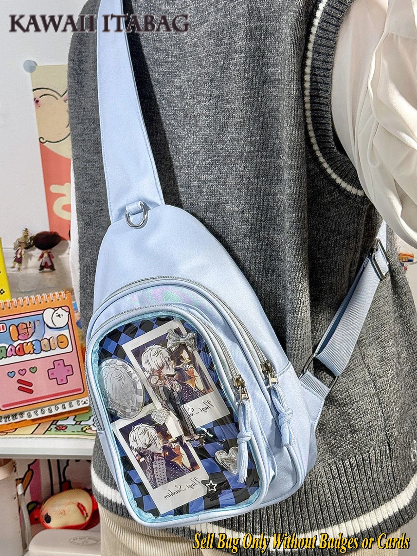 Kawaii Japanese Itabag Girls Soft Nylon Backpack Crossbody Bags 10CM Doll Ita Bag Women With Display Plate Cross Body Sling Bag Kawaii Japanese Itabag Girls Soft Nylon Backpack Crossbody Bags 10CM Doll Ita Bag Women With Display Plate Cross Body Sling Bag