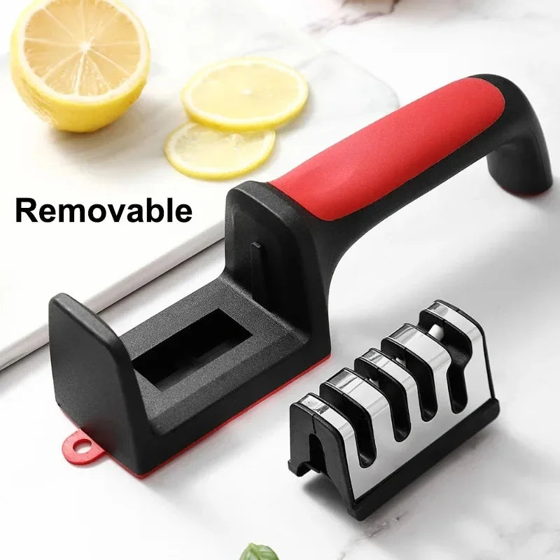 Kitchen 4-Segment Knife Sharpener Household Multi-Functional Hand-Held 4-Purpose Black Sharpening Stone Quick Knife Sharpener Kitchen 4-Segment Knife Sharpener Household Multi-Functional Hand-Held 4-Purpose Black Sharpening Stone Quick Knife Sharpener