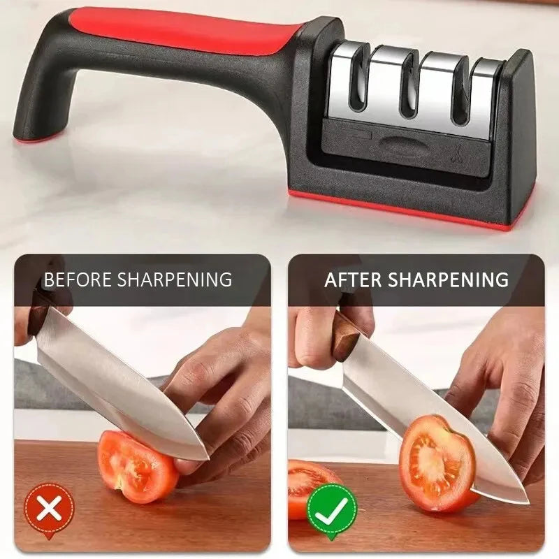 Kitchen 3/4-Segment Knife Sharpener Household Multi-Functional Hand-Held 3/4-Purpose Black Sharpening Stone Kitchen 3/4-Segment Knife Sharpener Household Multi-Functional Hand-Held 3/4-Purpose Black Sharpening Stone