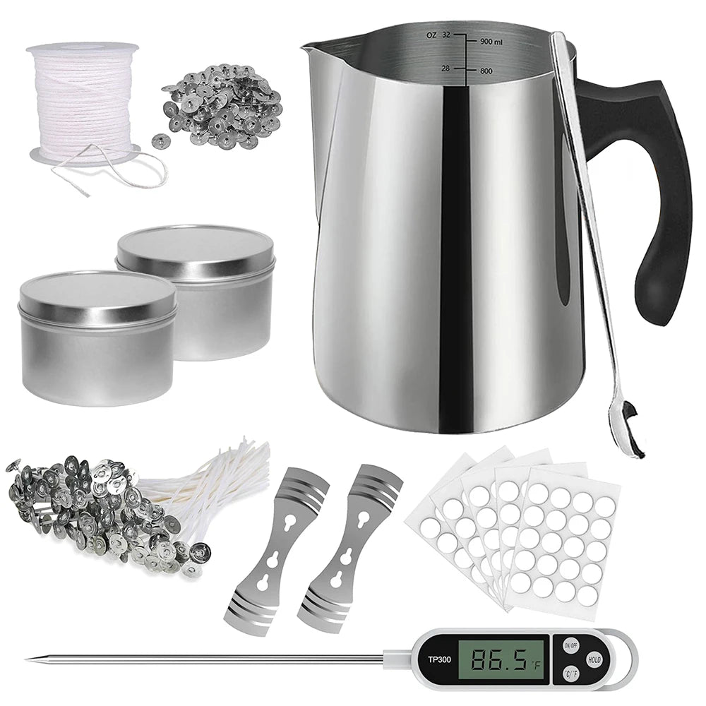 Candle Making Starter Kit Supplies Including Candle Make Pouring Pot Sticker Candle Wick Holder DIY Craft Tools for Adults Candle Making Starter Kit Supplies Including Candle Make Pouring Pot Sticker Candle Wick Holder DIY Craft Tools for Adults