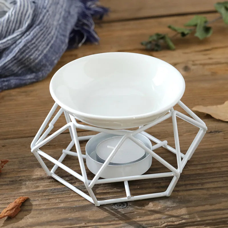 Nordic Candle Holder Aromatherapy Ceramic Oil Lamp Stainless Steel Base Aroma Burner Home Decoration Ornament Meditation Gift Nordic Candle Holder Aromatherapy Ceramic Oil Lamp Stainless Steel Base Aroma Burner Home Decoration Ornament Meditation Gift