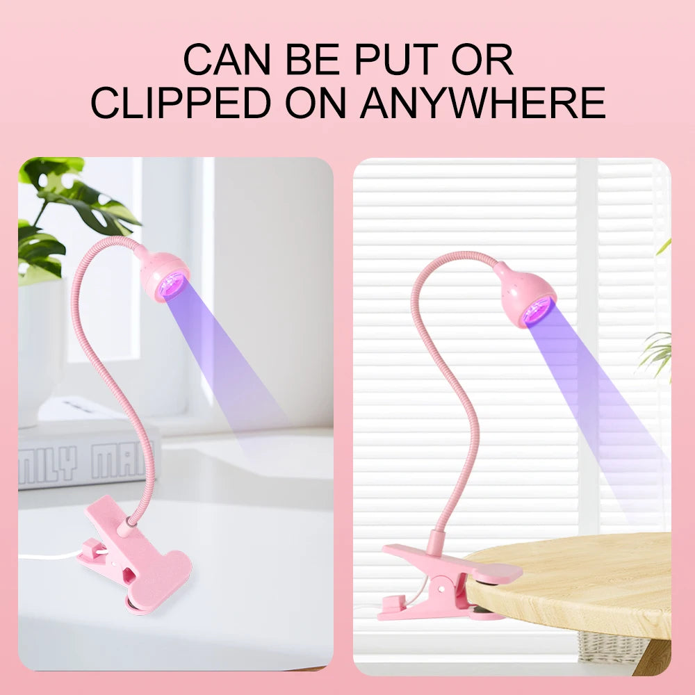 Nail LED UV Lamp for Drying Gel Nails Polish Clip-On Flexible Desk Mini Portable USB Nail Lamp UV Light Dryer for Manicure Salon Nail LED UV Lamp for Drying Gel Nails Polish Clip-On Flexible Desk Mini Portable USB Nail Lamp UV Light Dryer for Manicure Salon