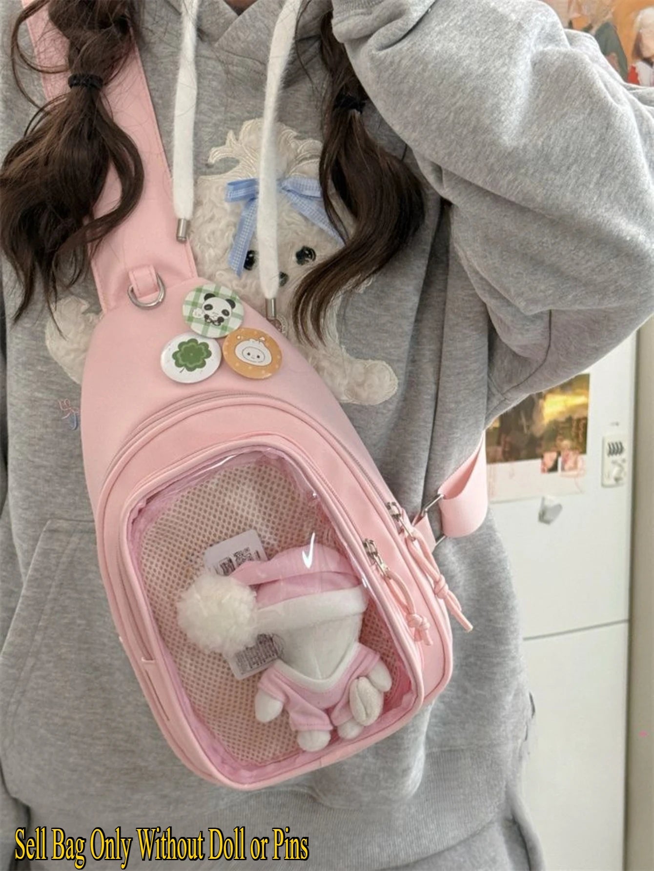 Kawaii Japanese Itabag Girls Soft Nylon Backpack Crossbody Bags 10CM Doll Ita Bag Women With Display Plate Cross Body Sling Bag Kawaii Japanese Itabag Girls Soft Nylon Backpack Crossbody Bags 10CM Doll Ita Bag Women With Display Plate Cross Body Sling Bag