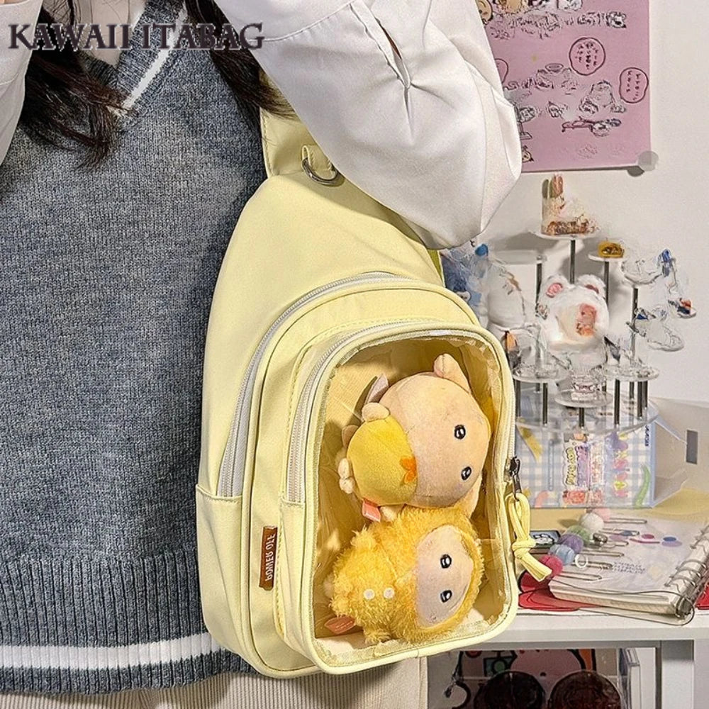 Kawaii Japanese Itabag Girls Soft Nylon Backpack Crossbody Bags 10CM Doll Ita Bag Women With Display Plate Cross Body Sling Bag Kawaii Japanese Itabag Girls Soft Nylon Backpack Crossbody Bags 10CM Doll Ita Bag Women With Display Plate Cross Body Sling Bag