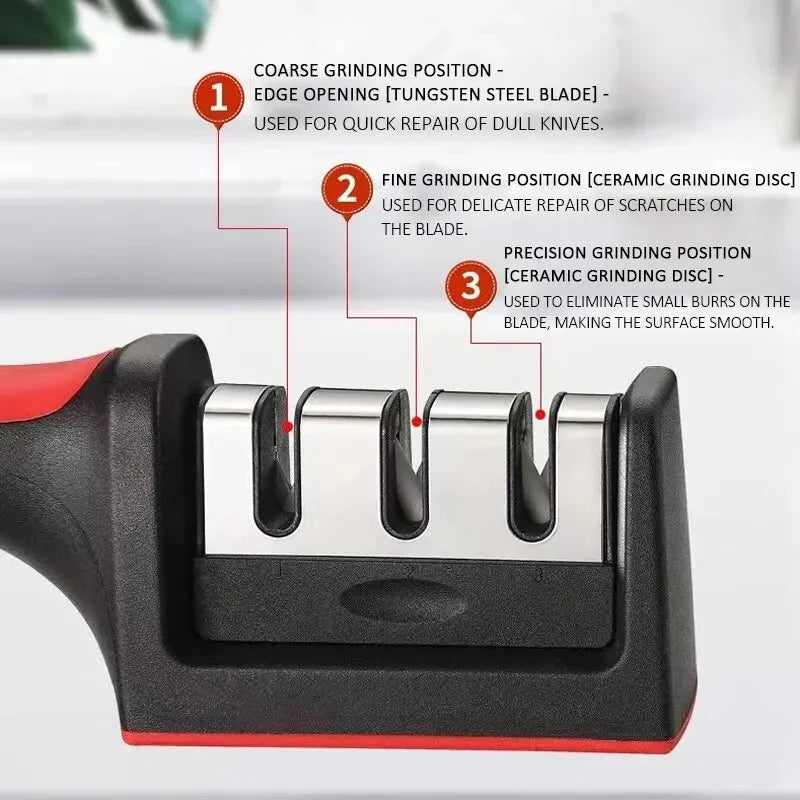 Kitchen 3/4-Segment Knife Sharpener Household Multi-Functional Hand-Held 3/4-Purpose Black Sharpening Stone Kitchen 3/4-Segment Knife Sharpener Household Multi-Functional Hand-Held 3/4-Purpose Black Sharpening Stone