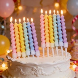 6/12ps Cakelove  Colorful Birthday Candles With Stand Star Heart Cake Candle Baby Children Birthday Party Supplies Wedding Decor