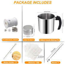 1.3L Complete Candle Making Kit Stainless Steel Pouring Jar Wicks Stickers and Holders for DIY Crafts and Gifts