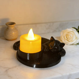 Cute Cat Candle Holder Decoration Ornament, Sleeping Cat Ornament, Artistic Desktop Decoration Candle Holder [excluding Candles]
