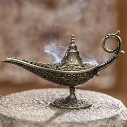 Hot Sale Antique Style Lamp Metal Incense Burner Scented & Unscented Candle Holder Home Decor Gift Arabic Incense Burner