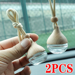 Round Car Perfume Bottle Ornament Aromatherapy Essential Oil Bottle Hanging Auto Air Freshener Car Decoration Interior for Home